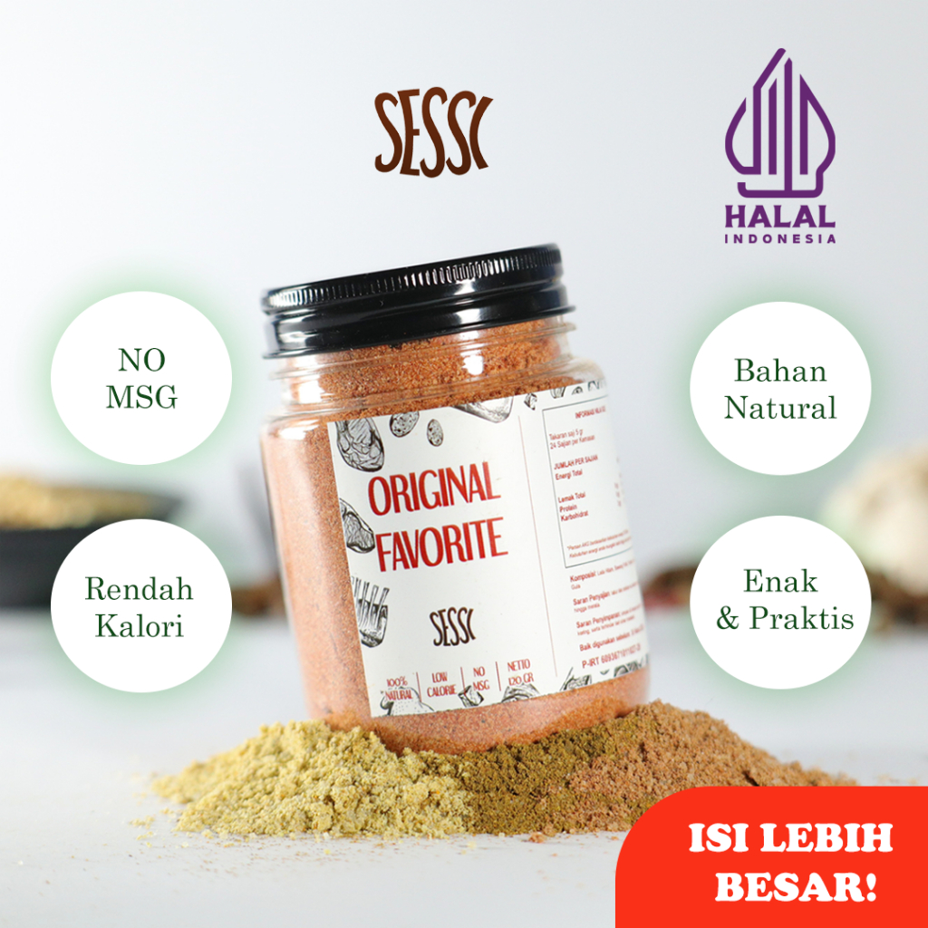 

Sessi Bumbu Diet Rendah Kalori Marinasi Instan Rasa Original Favorite Dry Rub - TANPA MSG