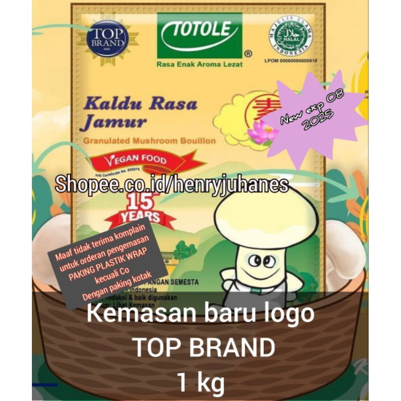

Terlaris Totole kaldu jamur kemasan jumbo 1 kg 1 gram 1kg logo halal