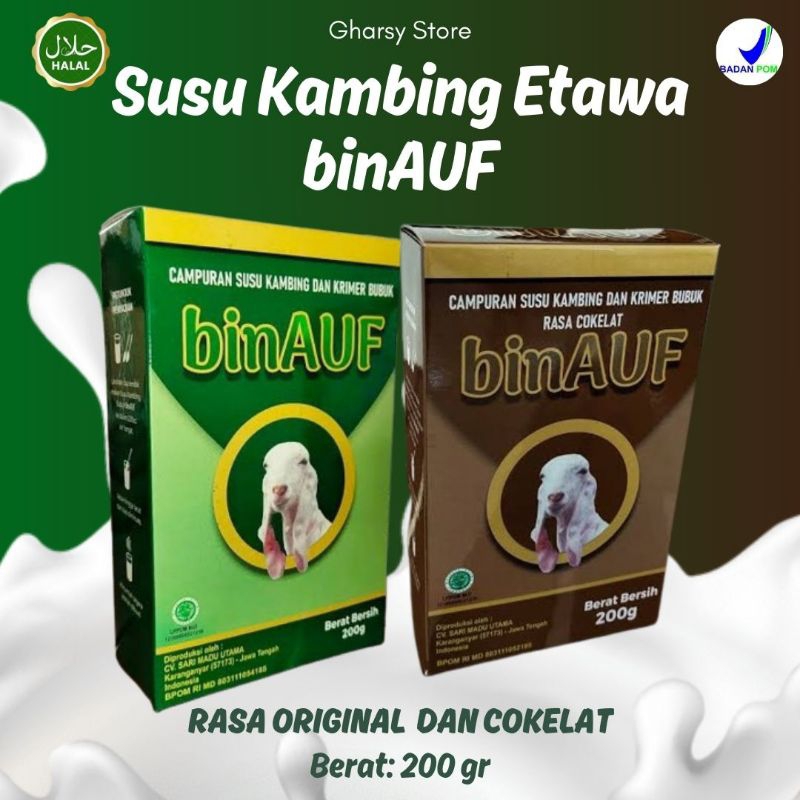 

SUSU KAMBING ETAWA BIN AUF | SUSU KAMBING DAN KRIMER BUBUK RASA ORIGINAL DAN COKELAT | SUSU KAMBING BIN AUF