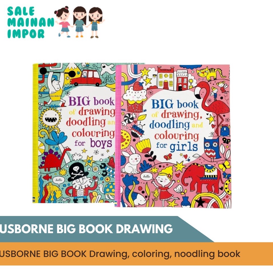 

SMI USBORNE BIG BOOK Drawing coloring noodling book buku impor mewarnai anak buku kreatifitas buku anak