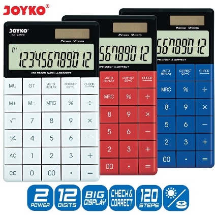 

Kreatif Kalkulator Joyko CC48CO 12 Digits Check Correct