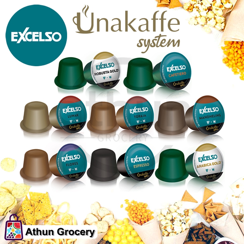 

Excelso Unakaffe Kopi Kapsul Kemasan 6,5g Ecer/Satuan All Varian