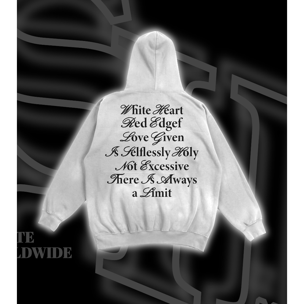 HOODIE PSHT HATI PUTIH BERTEPI MERAH HOODIE DISTRO PSHT - TERATE WORLDWIDE