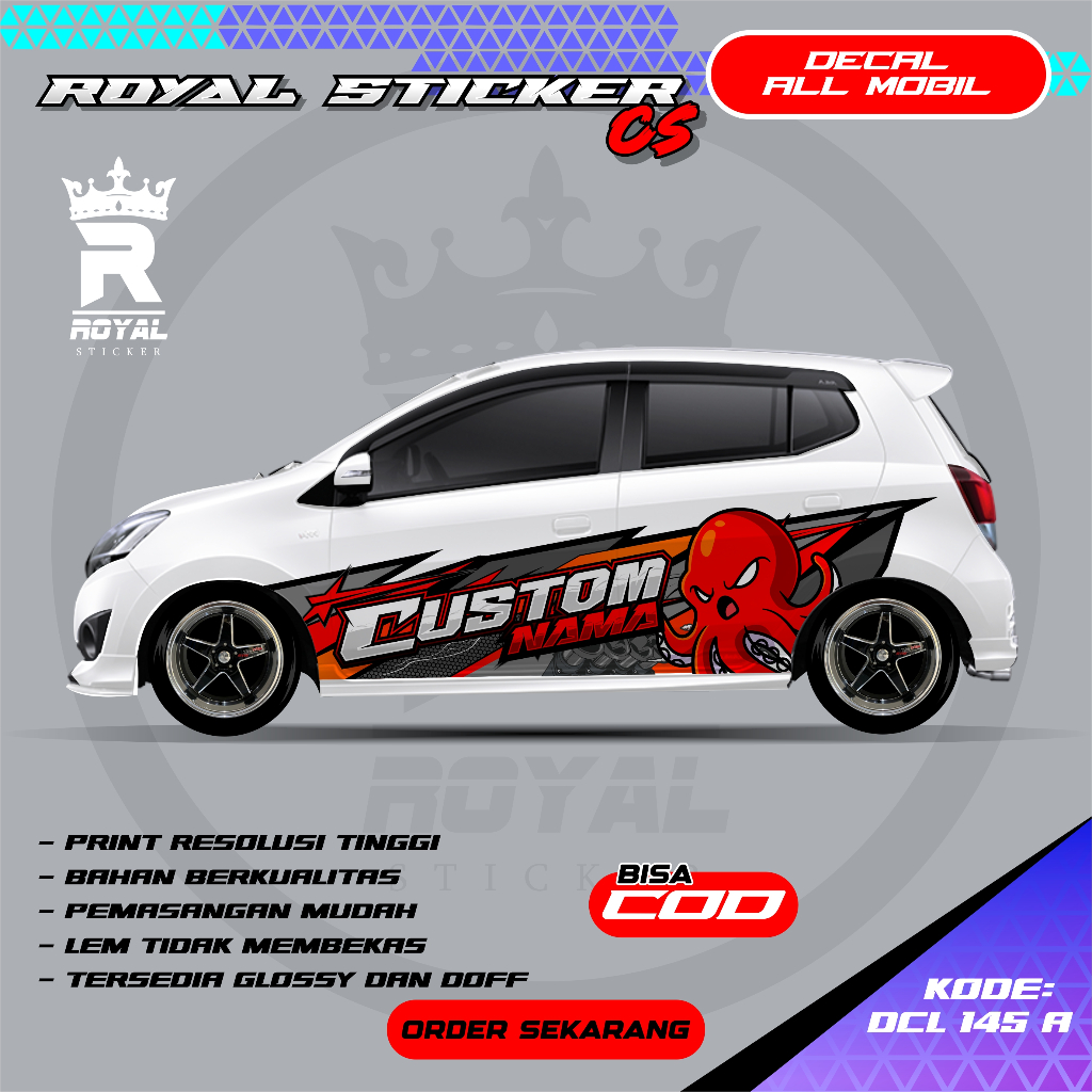 STIKER DECAL MOBIL YARIS SIGRA JAZZ AGYA DESAIN THAILOOK / STIKER DECAL MOBIL FREE CUSTOM NAMA - DCL