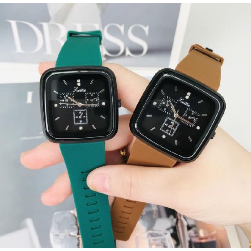 WBS Jam Tangan Pria Wanita Sport Chrono Korea Fashion Quartz Silikon Rubber Analog Watch