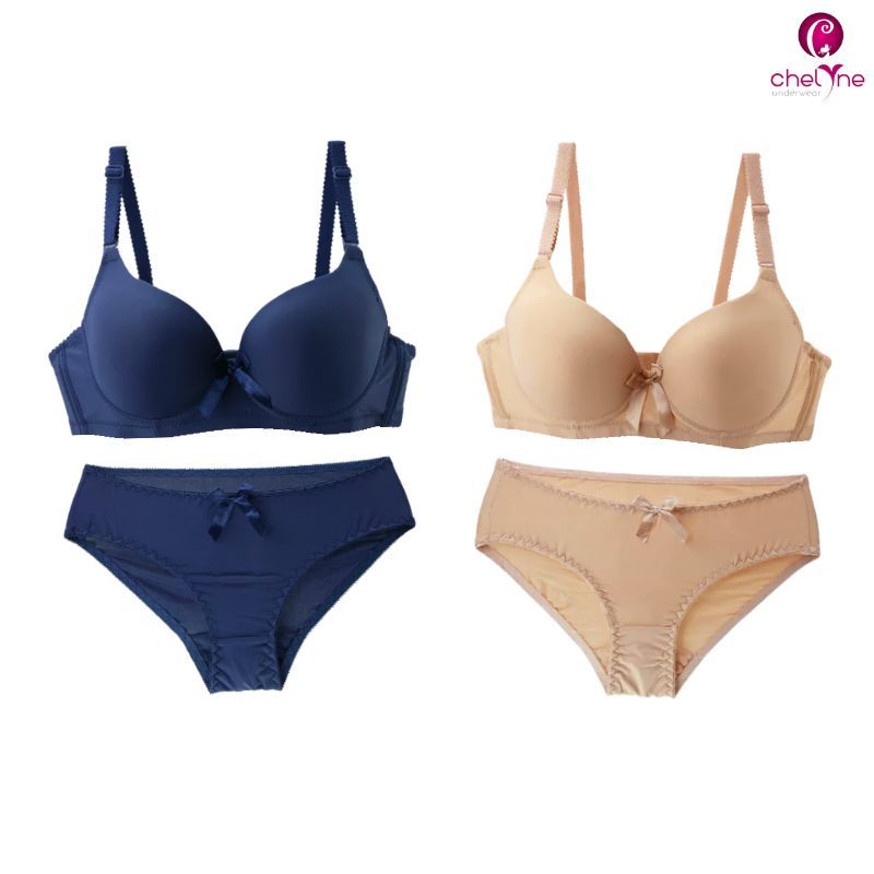 BH ( Bra + CD ) Spandex Lycra V1689 Premium Push-Up Bra Stelan Polos SET Underwear 34/38 - By Chelyn