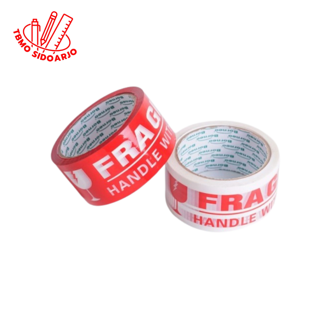 

TBMO Lakban Fragile Borneo Fragile + Jangan Dibanting Core Hijau 48mmx60y - Pcs