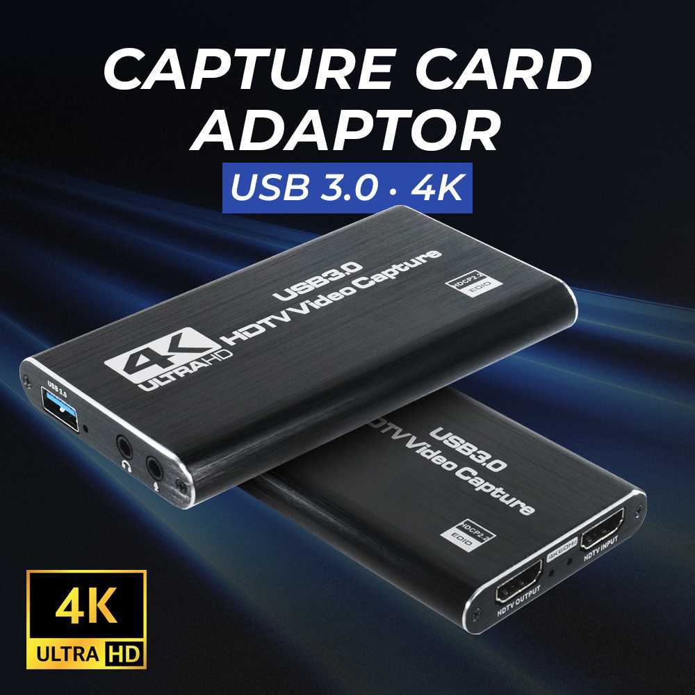 ALLOYSEED HDMI Video Capture Card Adapter Record Box USB 3.0 4K HDTV RU900 Alat Rekam Siaran Langsun