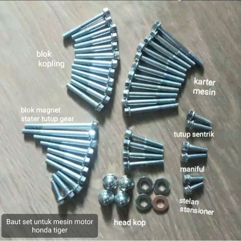 BAUT SET LENGKAP UNTUK MESIN MOTOR HONDA TIGER