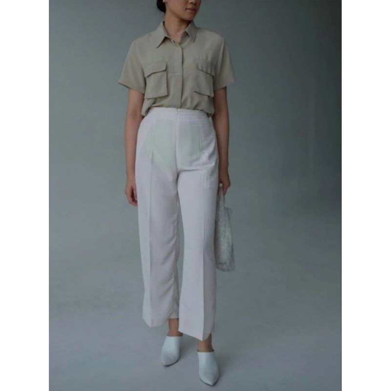 Morgen Cream Wide Leg Pants