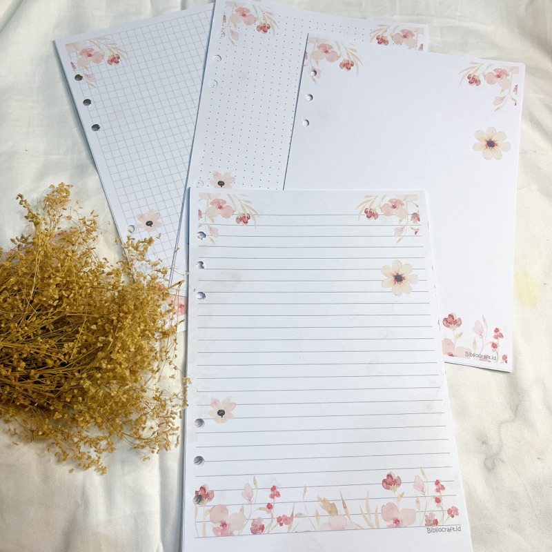 

[LL Flower 5.0] Loose Leaf Isi Binder A5 A6 20 holes | 20 Lubang | 6 Holes | 6 Lubang | 100 gsm | Aesthetic