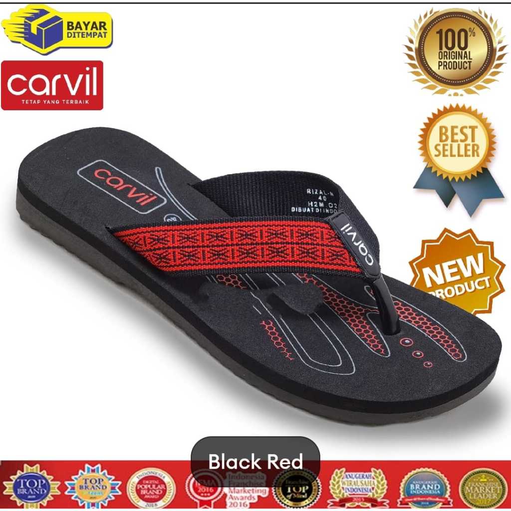 Sandal Pria Carvil Original Anti Air - Sendal Carvil Pria Original