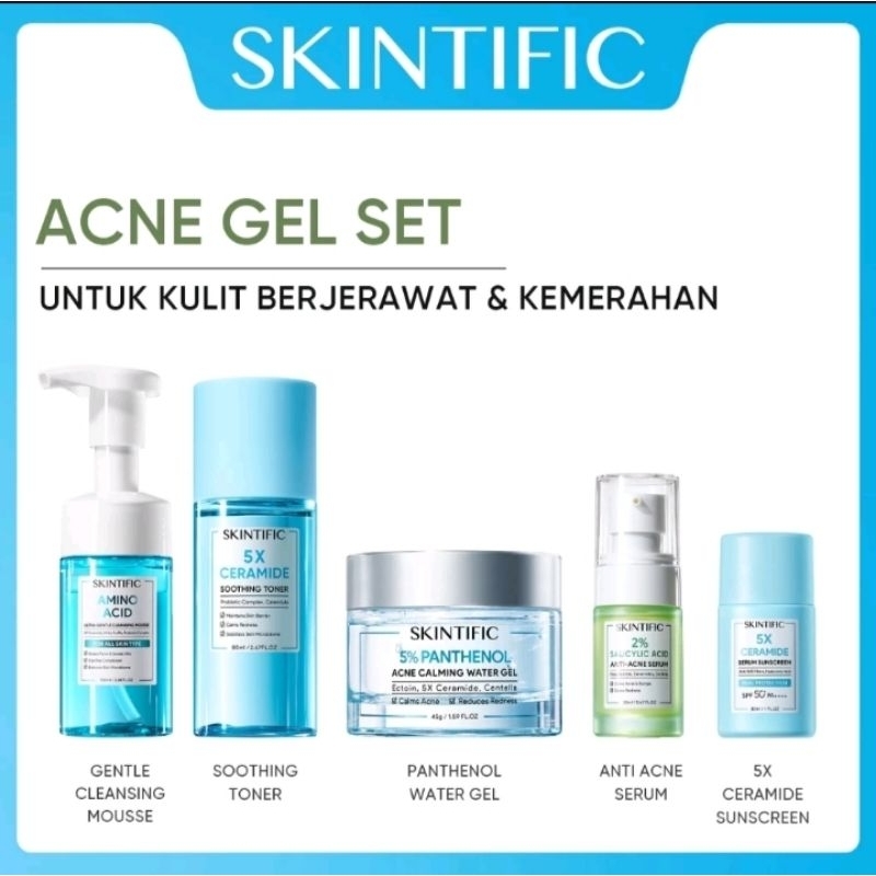 Paket skintific Acne gel set isi 5