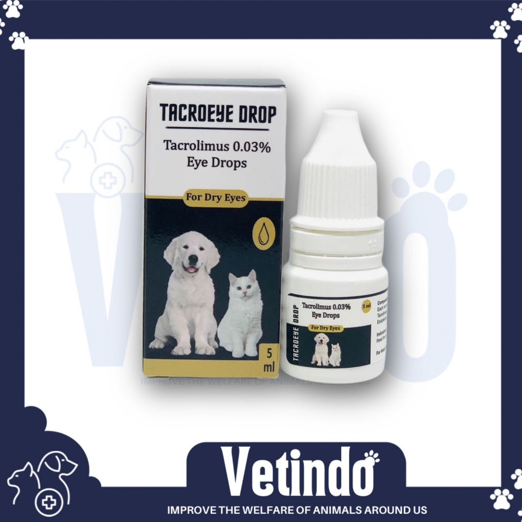 Tacrolimus eye drop 5ml tetes mata kering anjing kucing