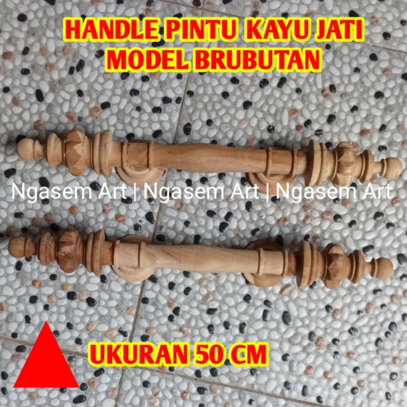 HANDLE PINTU 50 CM KAYU JATI | GAGANG PINTU MINIMALIS