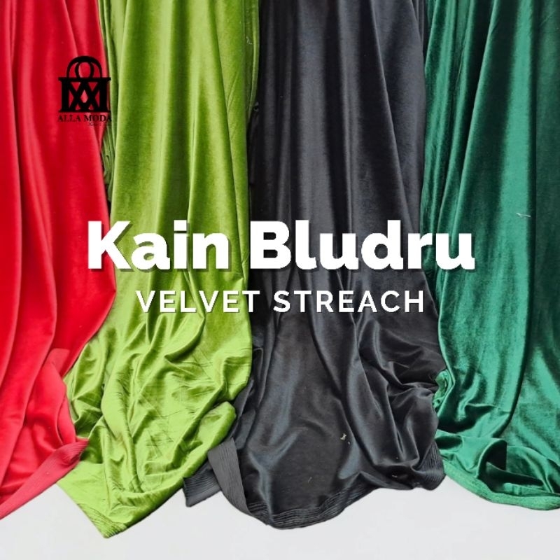 Kain Meteran BLUDRU VELVET STRETCH per 0,5m/Kain Meteran Bludru/Kain Beludru per 1/2 meter