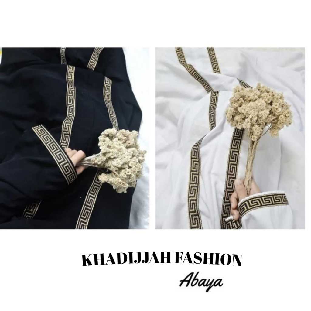 ABAYA DRESS GAMIS TURKEY MUSLIM JUMBO/DEWASA BLACK WHITE