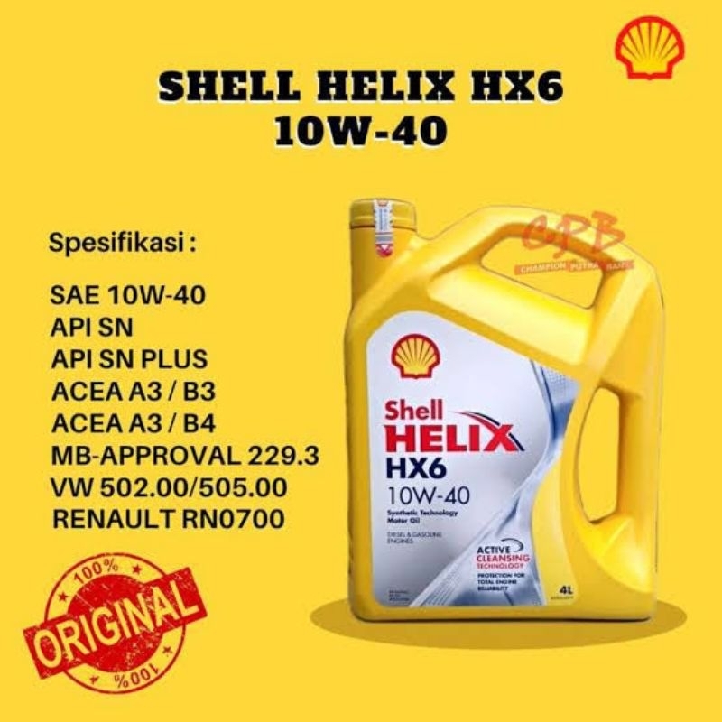 OLI SHELL HELIX HX6 4 LITER