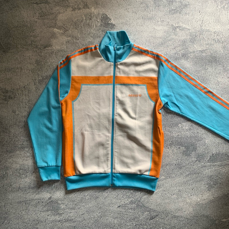 jaket tracktop vintage pria adidas trefoil