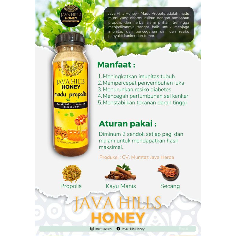 

Java Hills Honey - Madu Propolis 320gr