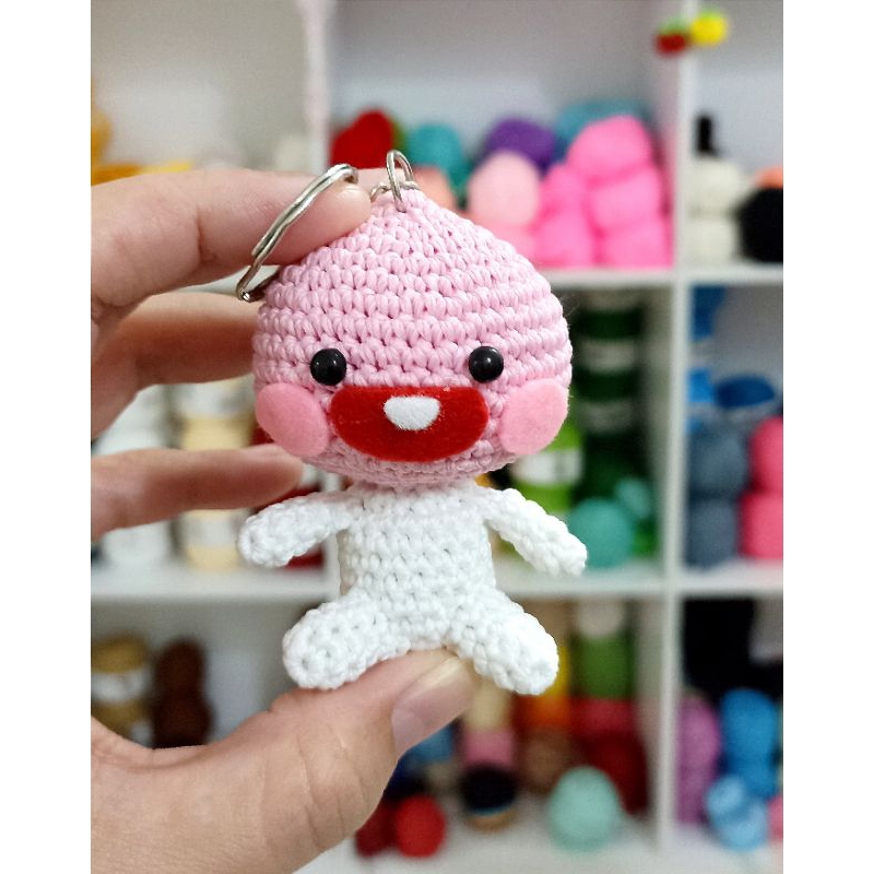 Gantungan Tas / Gantungan Kunci Apeach Kakao Friends Rajut / Apeach Keychain / Apeach Bag Charm