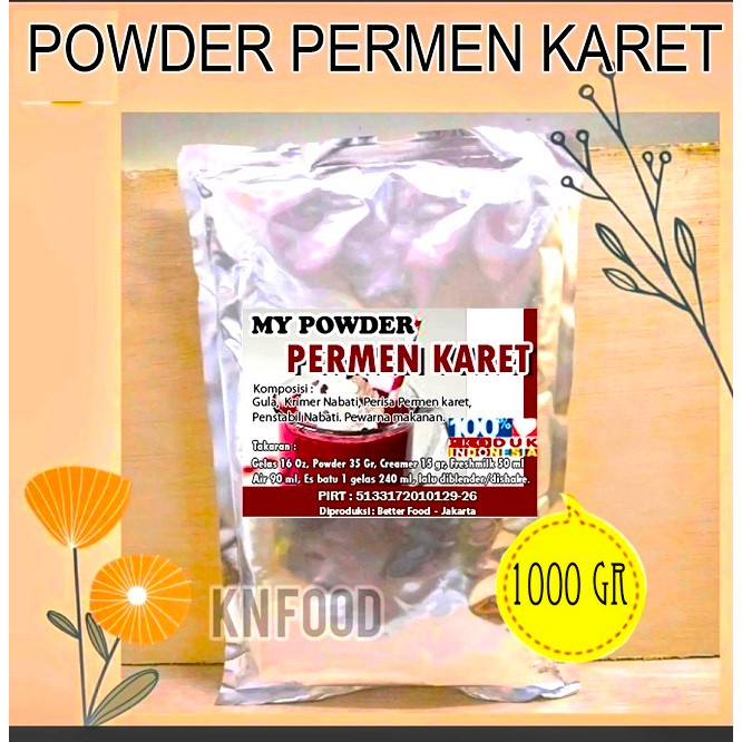 

Bubuk PERMEN KARET 1 KG - Powder Minuman PERMEN KARET Drink 1000gr