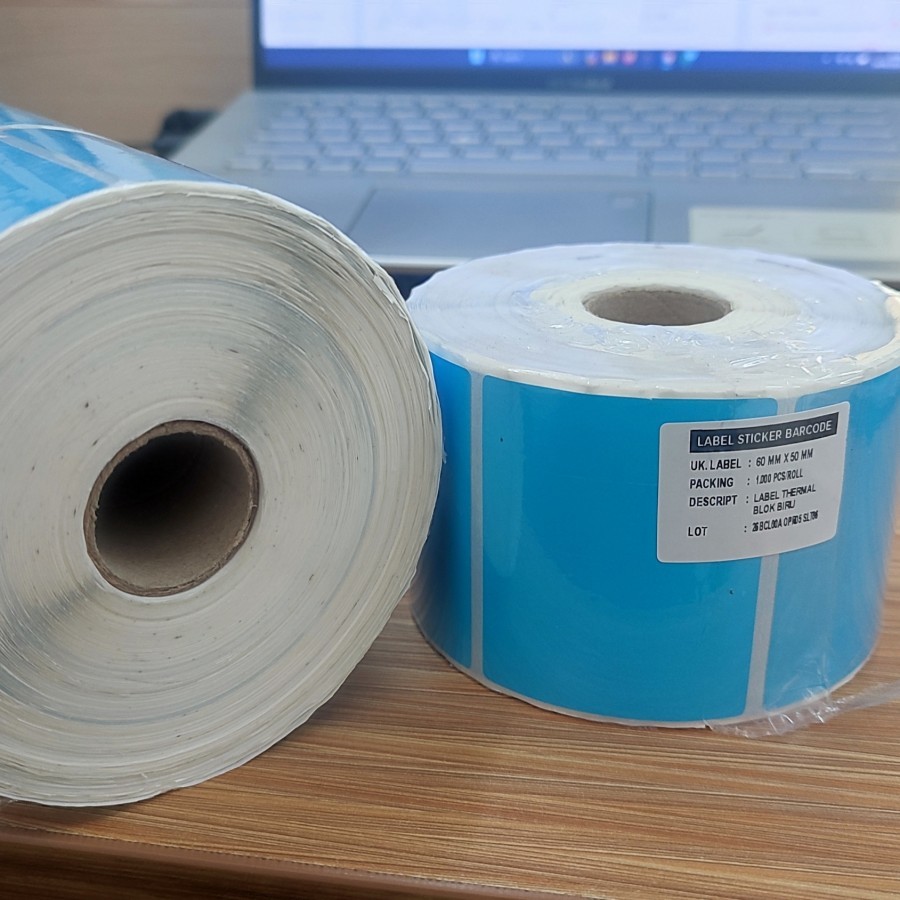 

THERMAL STICKER 60X50 BLOK BIRU ISI 1000 PCS | 60 x 50 mm