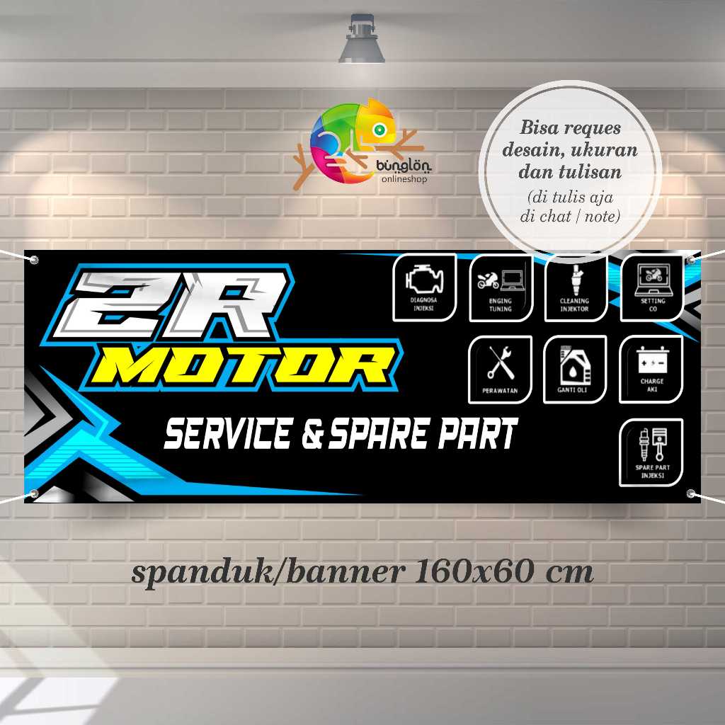 Spanduk Banner Bengkel Motor H Free Custom Desain