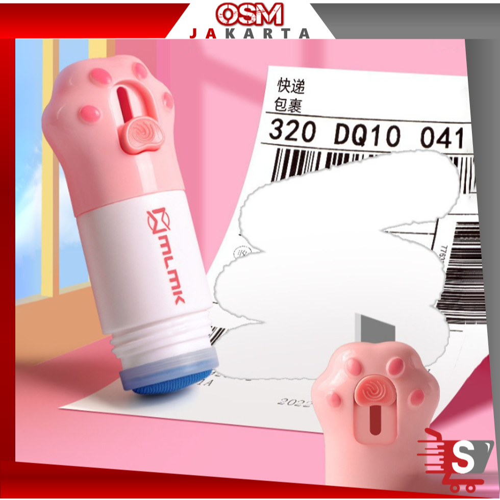 

OSM JKT 6317 Cutter dan Penghapus Alamat Resi Paket / Cute Information Remover Receipt / Cutter Mini Lucu 2 in 1 Package Opener