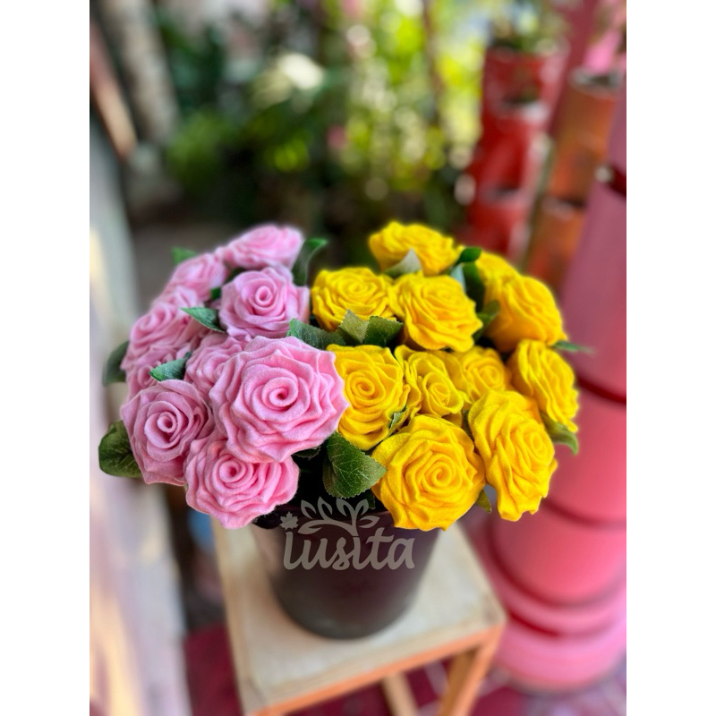 OBRAL MAWAR FLANEL / BUNGA MAWAR FLANEL