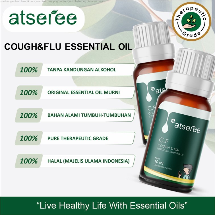 Atseree 100% Essential oil Cough And Flu mengobati batuk dan pilek aromaterapi 5 ml 10 ml 30 ml Asli