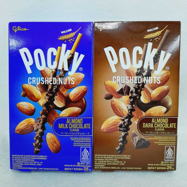 

{HALAL} Glico Pocky Crushed Nut Almond Dark / Milk Chocolate 25gr Poky