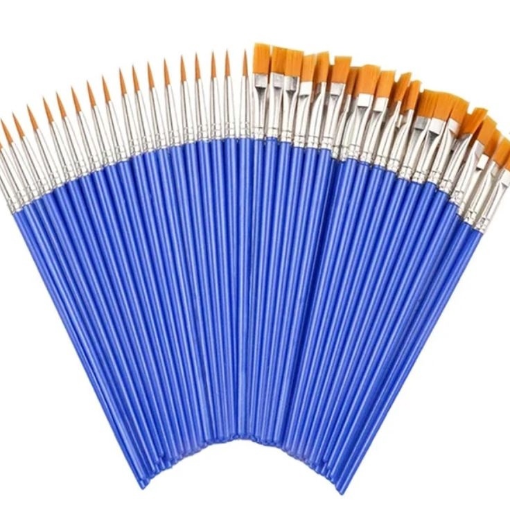 

Kuas Lukis Flat Brush Body Painting Bahan Nilon Warna Biru