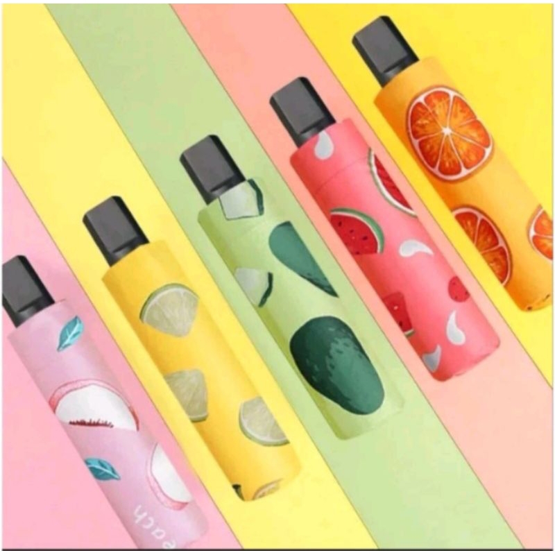 payung lipat 3D buah-buahan//payung lipat polos cap kapal