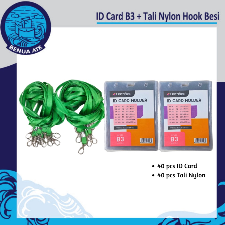 

Bundling ID Card B3 Tali ID Nylon Hook Besi Dataflex NYLK