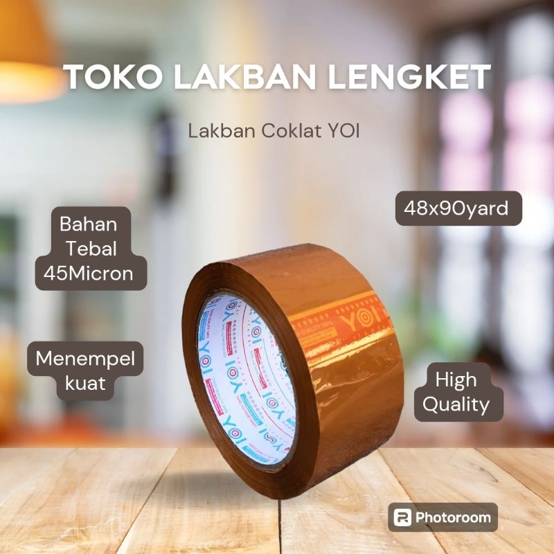 

Yoi Lakban Coklat 48mm X 90yard Daya Lengket Kuat / Terlengket / Terkuat / Tebal / Best Seller Untuk Packing online dan semuanya.