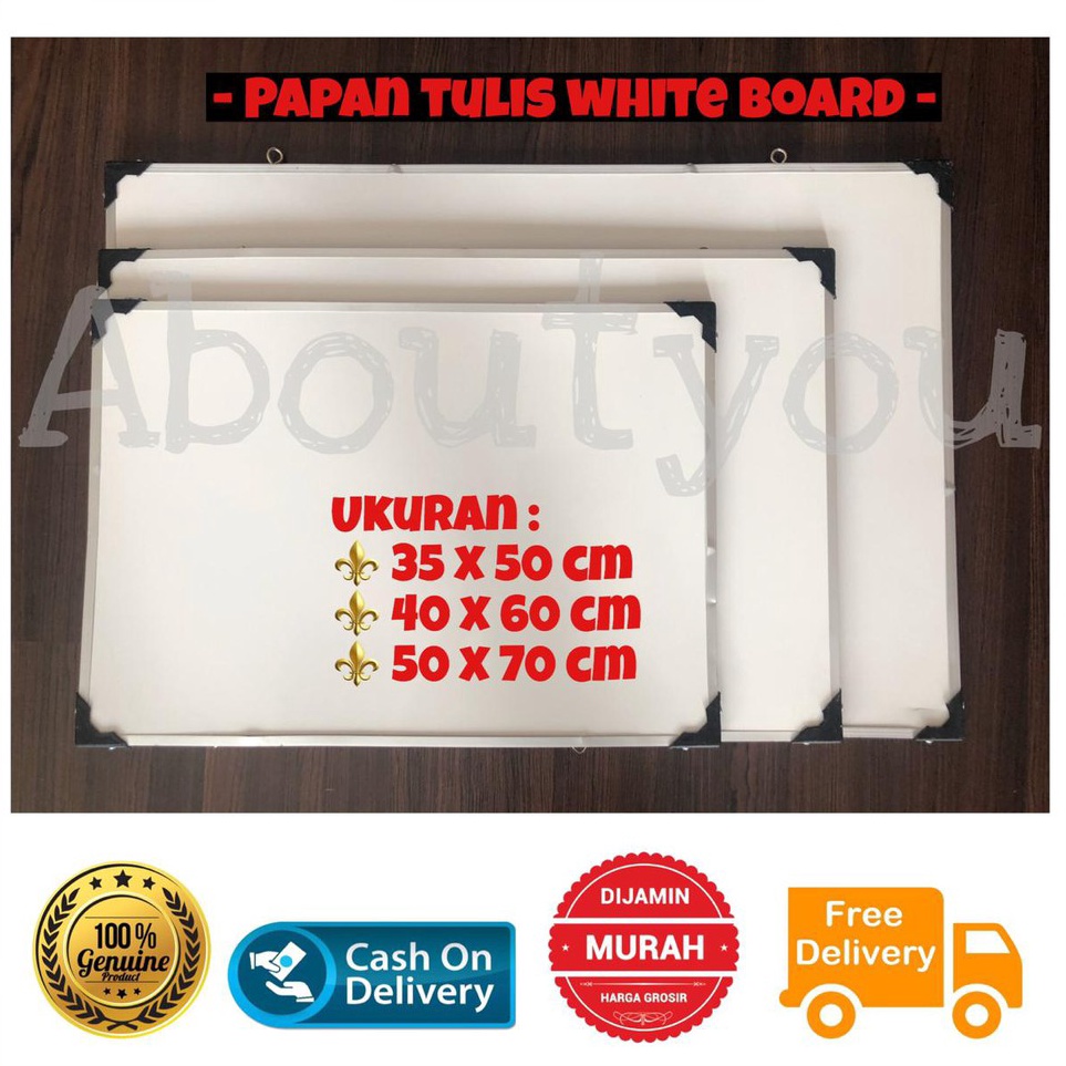 

Ready White Board Papan tulis gantung tempel 4 x 6 cm murah besar putih
