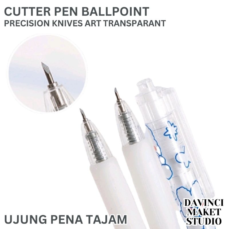 

Cutter Pen Ballpoint Transparant - Precision Art Knife Pisau Ukir Cutting Untuk Kertas Dan Sticker