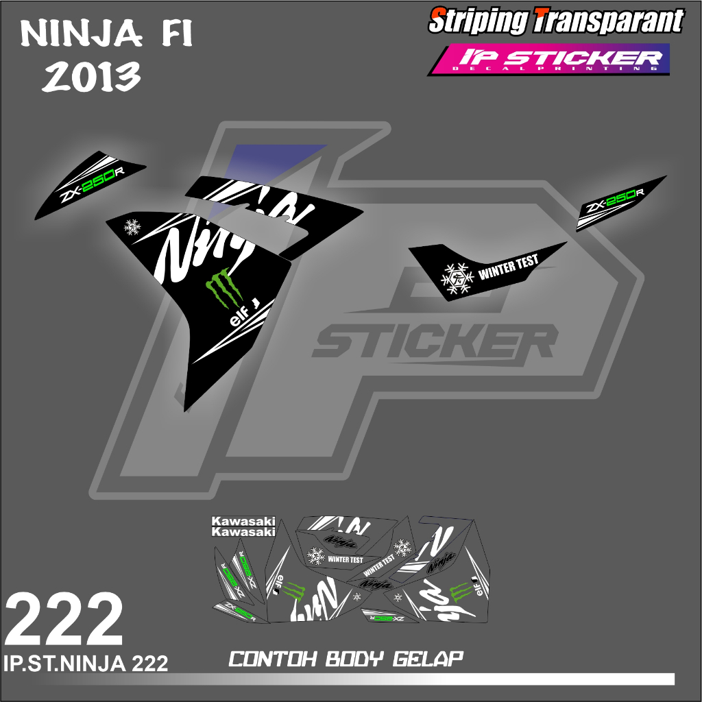 NINJA 250 FI 2013 (COD) STIKER STRIPING MOTOR KAWASAKI NINJA 250 FI HOLOGRAM DAN TRANSPARAN