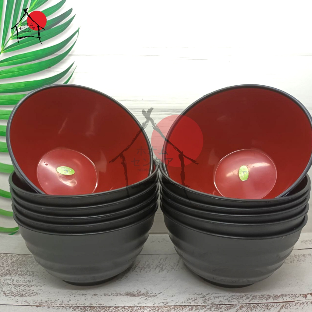 PAKET 12 PCS ( 1 LUSIN ) MANGKOK RAMEN UKURAN BESAR MANGKOK RAMEN BAHAN PLASTIK BPA FREE MURAH