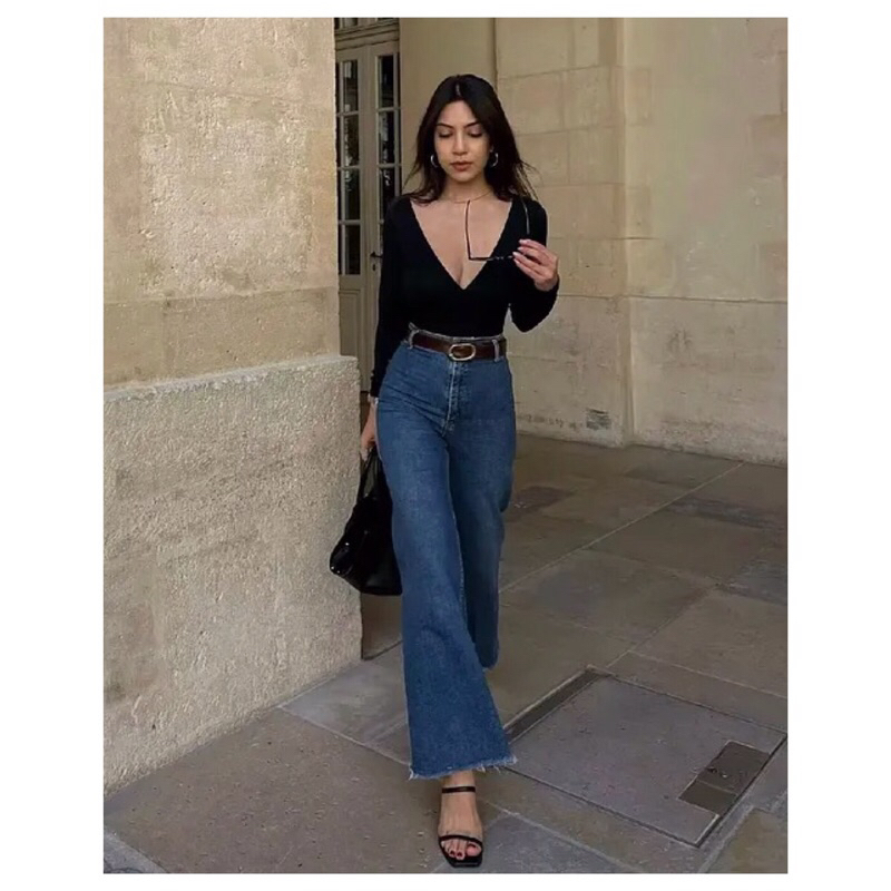 TPWGW - Black / LightBlue / DarkBlue Denim Wide Leg Denim Pants