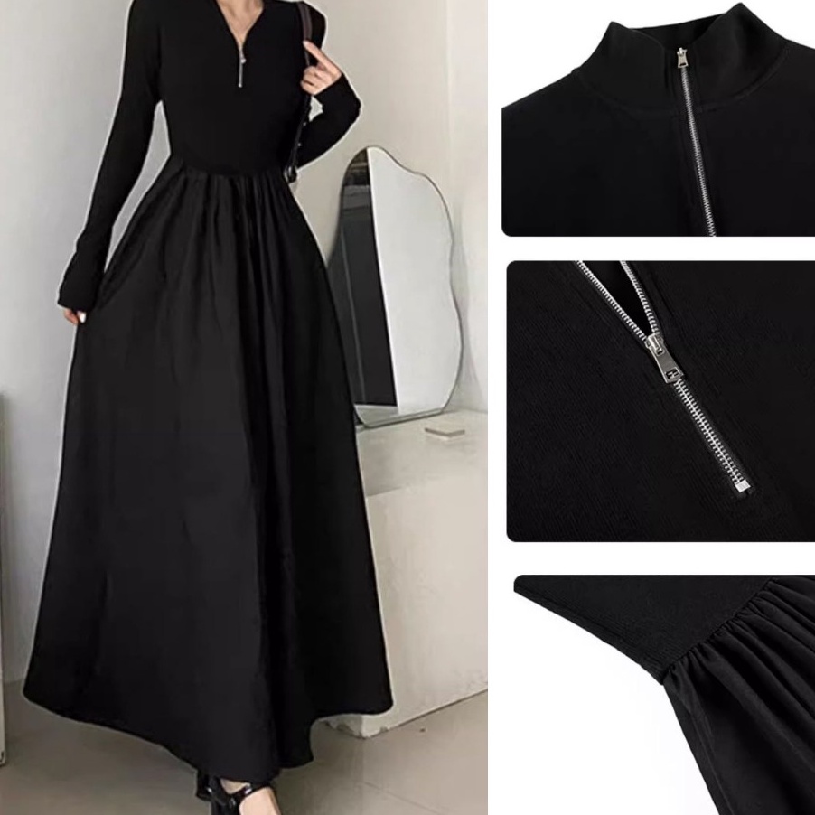 Ready Stok korean style vintage maxi dressdress muslim New Collection Fashion Long Dress trebaru 224