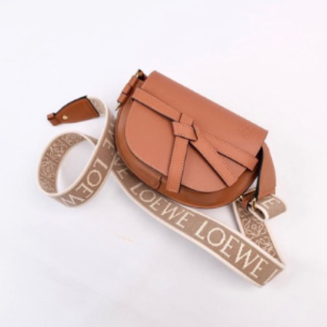 LOEWE Mini Gate Dual Bag in Soft Calfskin and Jacquard