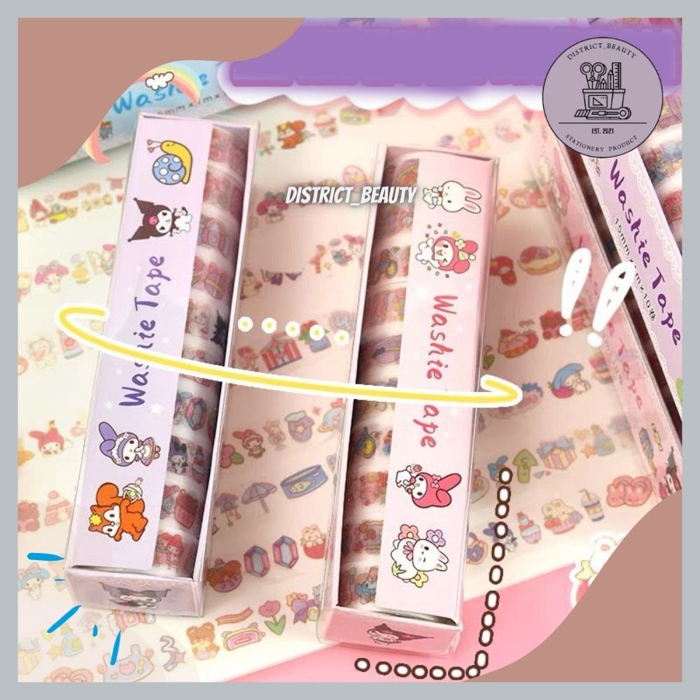 

WASHITAPE SANRIO 1 BOX 10 PCS WASHI TAPE GLOSSY ISOLASI SOLATIP SANRIO LUCU IMUT TERMURAH