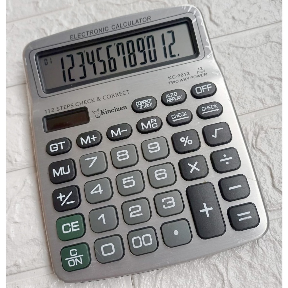 

Kalkulator CT 9812 12 Digit Check and Correct Ukuran Besar Tombol Gede Layar Lebar