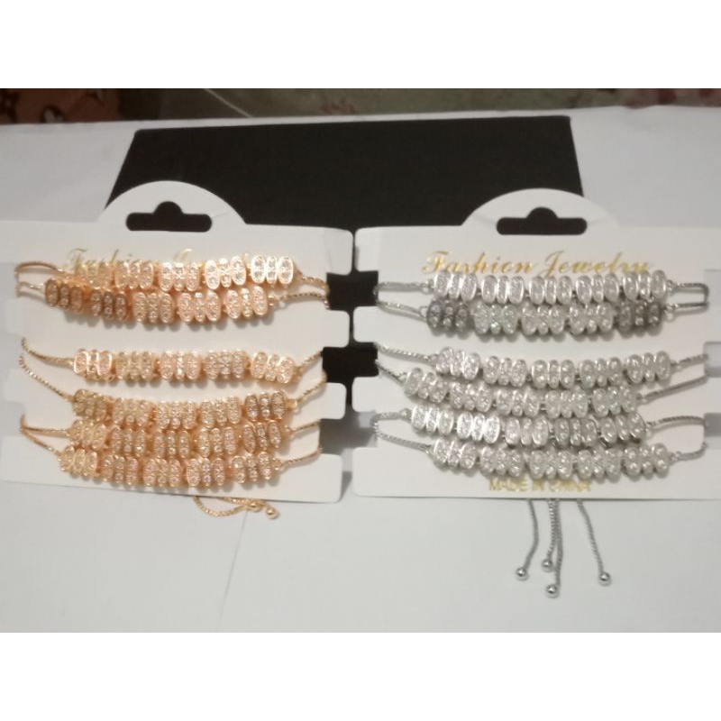 RYSf953. Gelang tangan tali serut xuping wanita lapis emas dgn mata zircon motif terlaris