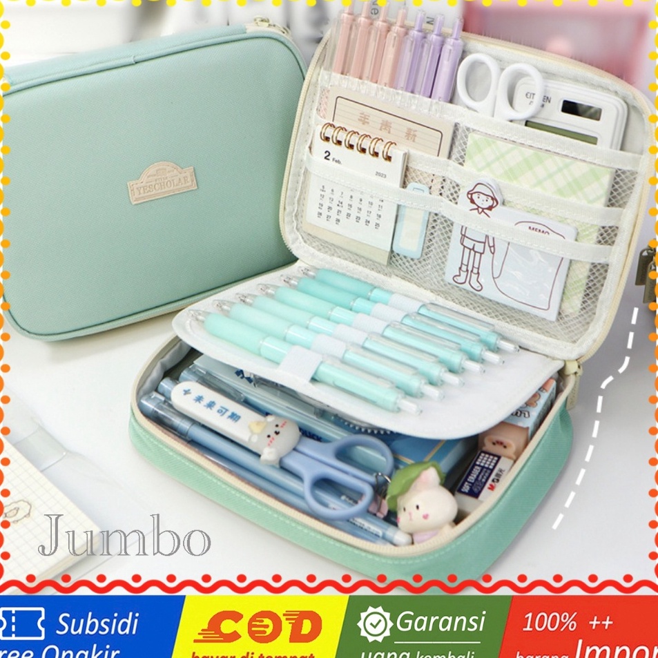

TXS26 Pen Pencil Case Kotak Tempat Pensil JUMBO YeScholar Macaron Color MKT