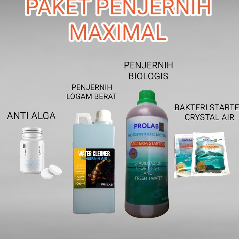 PAKET PENJERNIH MAXIMAL PROLABIOANTI ALGAPENJERNIH AIR AQUARIUM 1 LITER CAIR PENJERNIH BIOLOGIS STAR