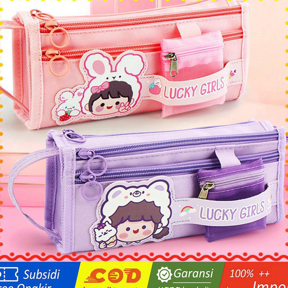 

Limitless TXS16 Korean Pen Pencil Case Lucky Girls Kotak Tempat Pensil Box TKM