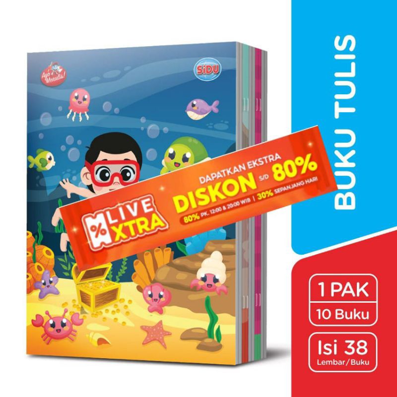 

SIDU-Buku Tulis 38 lembar [ 1 PACK ] isi 10 buku